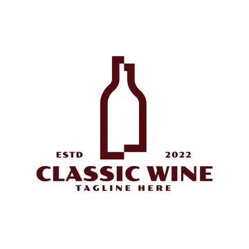 Wine bottle logo design template Stock Illustration