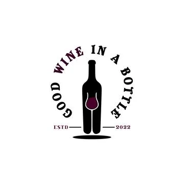 Wine Bottle Logo Stock Illustration