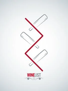 Wine bottle menu list design vector background Stock Illustration