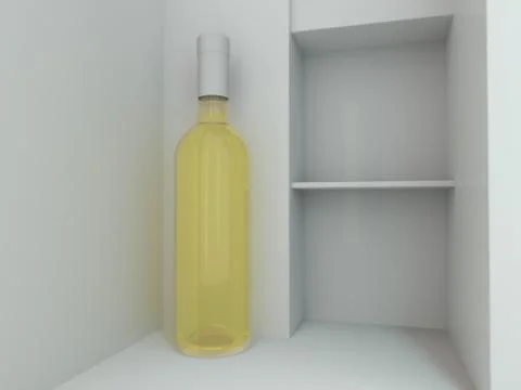 Wine Bottle Mockup. Blank Label. 3D Stock Illustration