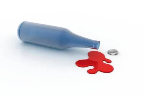 Wine bottle opened Free Stock Illustration