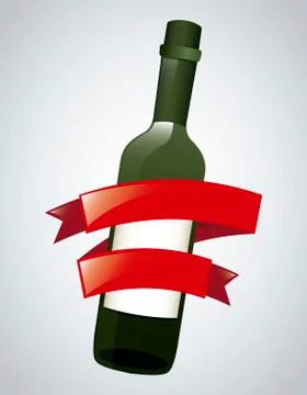 Wine bottle over gray background. vector illustration Ilustração Stock
