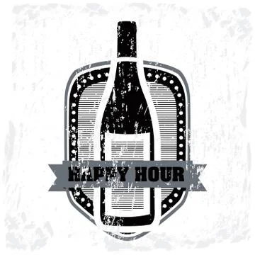 Wine bottle over white background vector illustration Ilustração Stock