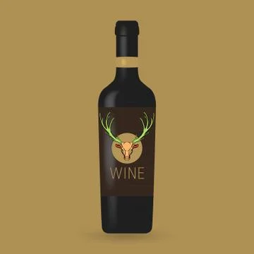 Wine bottle packaging vector design Stock Illustration