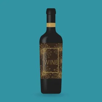Wine bottle packaging vector design Stock Illustration