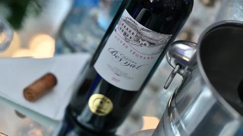 Wine Bottle in a party Stockbeeldmateriaal 194522030
