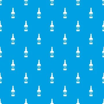 Wine bottle pattern seamless blue Stockillustratie