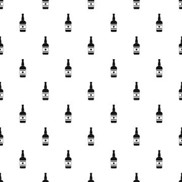 Wine bottle pattern seamless Stock Illustration