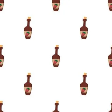 Wine bottle pattern seamless vector Stock Illustration