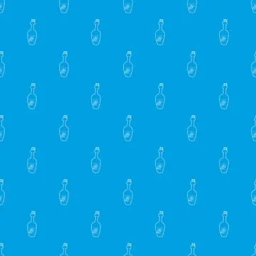 Wine bottle pattern vector seamless blue Stock Illustration