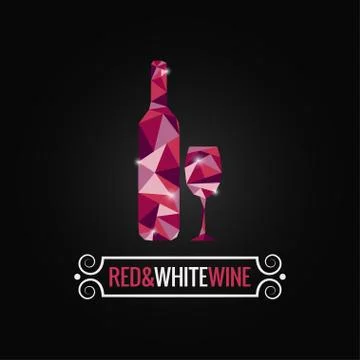 Wine bottle poly design background Stock Illustration