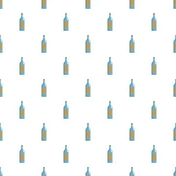 Wine bottle seamless pattern repeating alcohol beverage background Stock Illustration