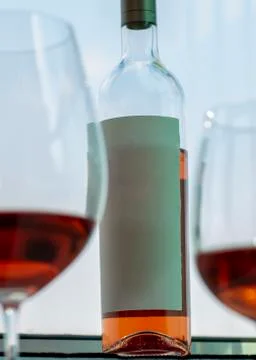 Wine bottle with space to write. Stock Photos