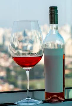 Wine bottle with space to write. Stock Photos