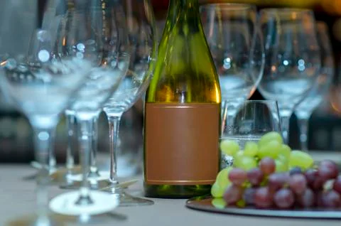 Wine bottle with space to write. Stock Photos