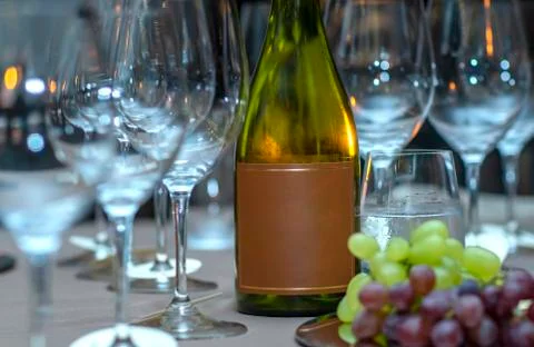 Wine bottle with space to write. Stock Photos