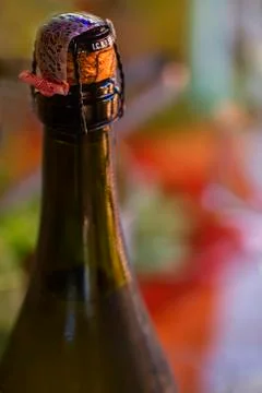 Wine bottle with stopper Stock Photos