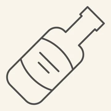 Wine bottle thin line icon. Alcohol beverage symbol, outline style pictogram on 스톡 일러스트