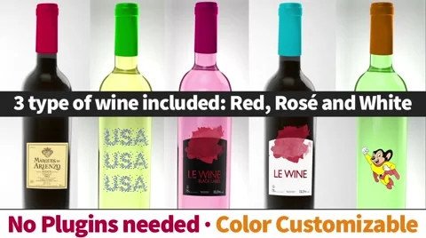Wine Bottle Video Mock Up Catálogo de After Effects