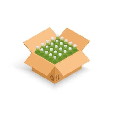 Wine bottles cardboard box vector illustration Stock Illustration