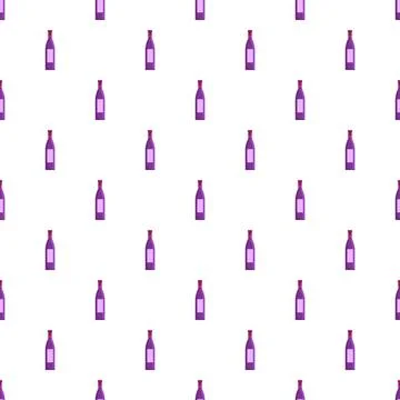 Wine bottles creating a repeating seamless pattern Stock Illustration