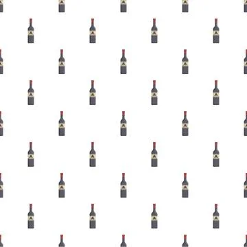 Wine bottles creating a repeating seamless pattern Stock Illustration