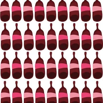 Wine bottles drink pattern background Illustrazione stock