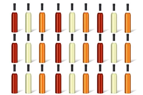 Wine bottles lined up as background Stock-Illustration