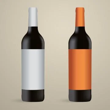 Wine bottles, packaging. Stock Illustration