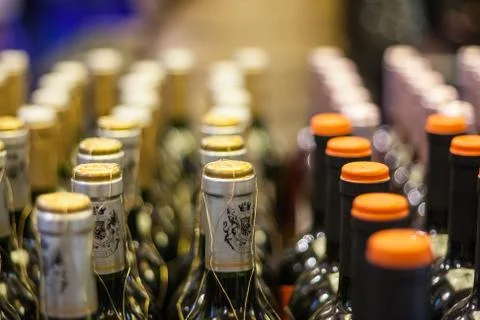 Wine bottles Stock Photos
