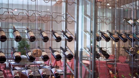 Wine Bottles Rack Stock-Footage 114083401