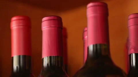 Wine bottles in a restaurant Stock Footage 131987438