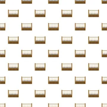 Wine bottles riddling rack seamless pattern Stock Illustration