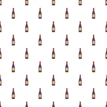 Wine bottles seamless pattern creating a beverage background Stock Illustration