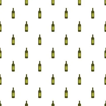 Wine bottles seamless pattern creating a beverage background Illustrazione stock