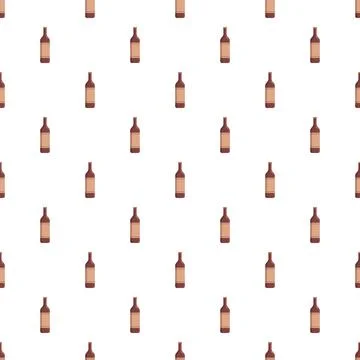 Wine bottles seamless pattern with flat design Stock Illustration
