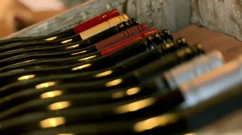 Wine bottles shallow depth of field Stock Footage 18035138