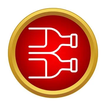 Wine bottles sharing outlines within a red circle 스톡 일러스트