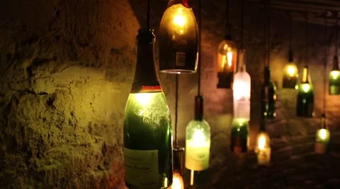 Wine Bottles Slider Shot Video stock 46258787