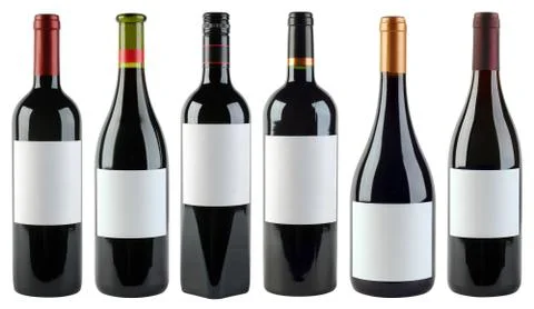 Wine bottles template Stock Photos