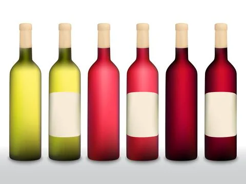 Wine bottles vector set. Wine cellar. Different kinds of wine. Stock-Illustration