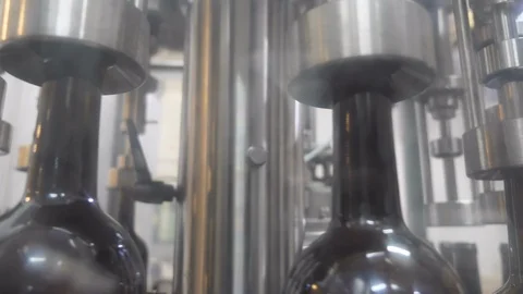 Wine bottling automatic machine Stock Footage 94094084