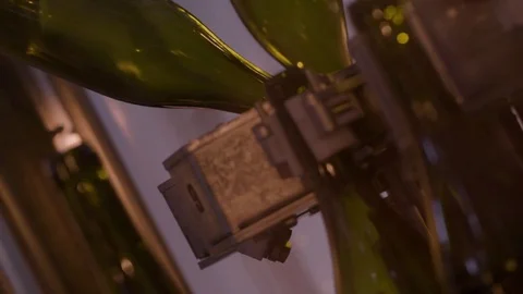 Wine bottling machines Stock Footage 72186755