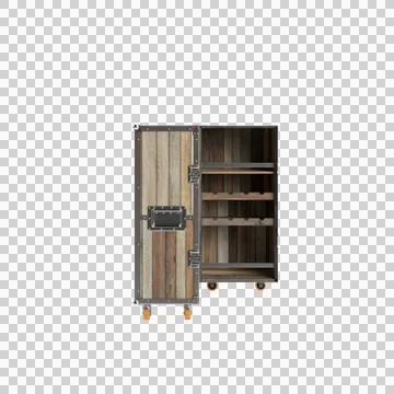 Wine Cabinet open 2 up 1 Stock Illustration