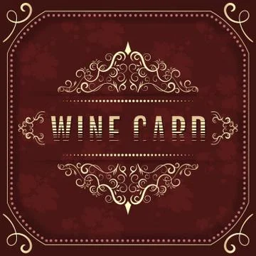 Wine card vector template. Stock Illustration