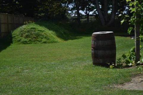 Wine Casket in Vineyard Stock Photos