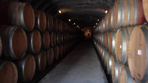 WINE CELLAR BARRELS Video stock 42023833