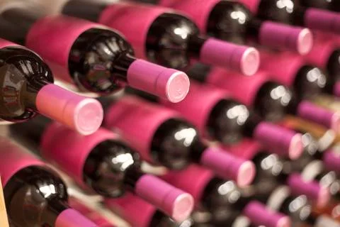 Wine cellar bottles Stock Photos