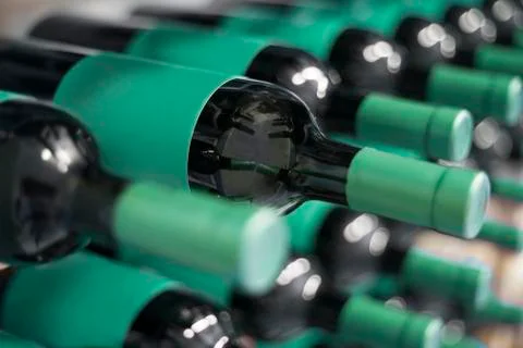 Wine cellar bottles Stock Photos