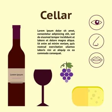 Wine cellar decorative vector illustration Stock Illustration
